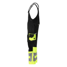 MASCOT® Sunderland dungarees, black/hi-vis yellow