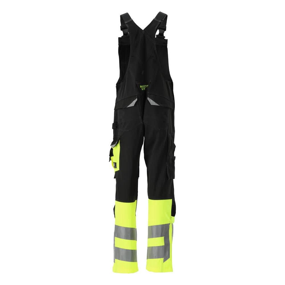 MASCOT® Sunderland dungarees, black/hi-vis yellow