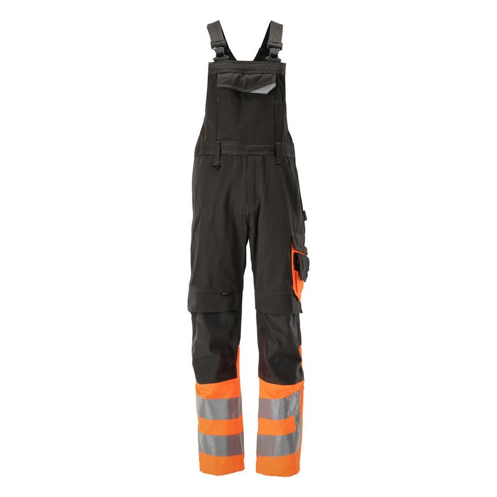 MASCOT® Sunderland dungarees, dark anthracite/hi-vis orange