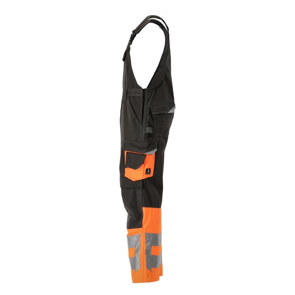 MASCOT® Sunderland dungarees, dark anthracite/hi-vis orange