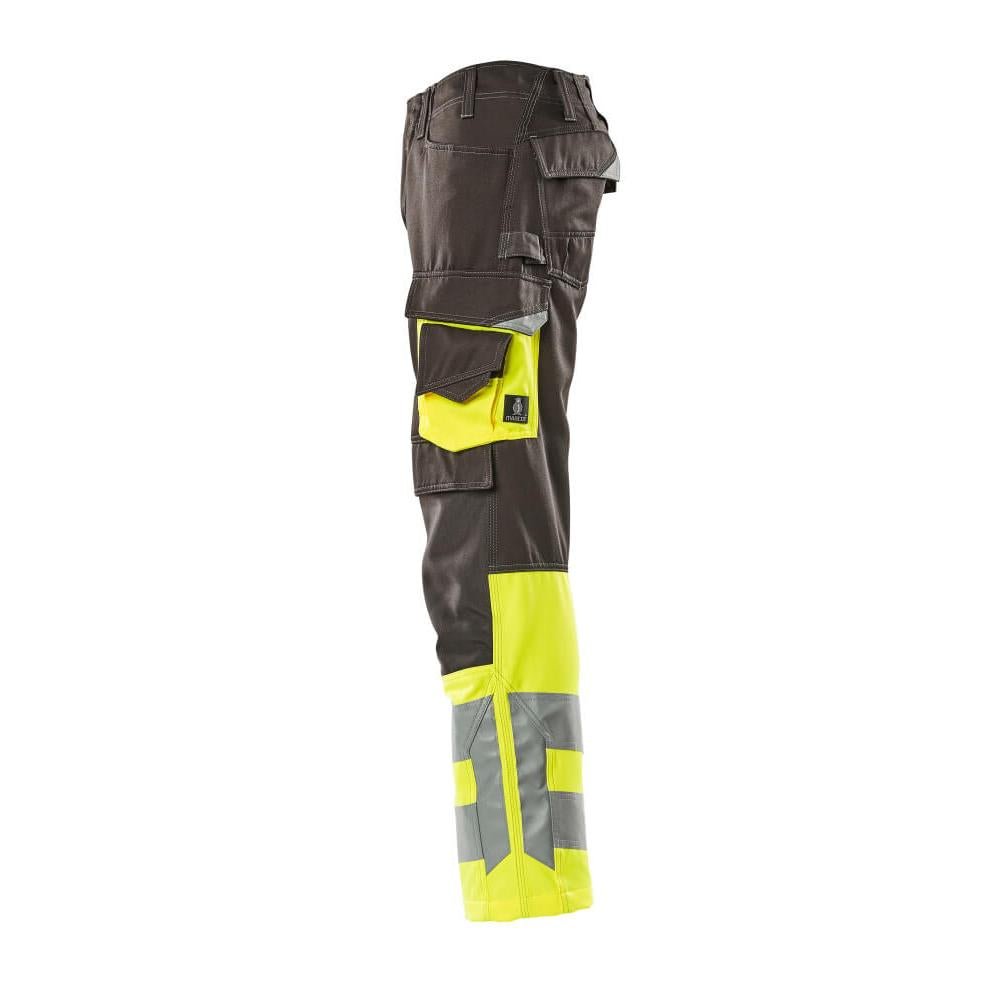 MASCOT® Leeds trousers, dark anthracite/hi-vis yellow