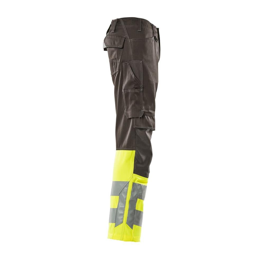 MASCOT® Leeds trousers, dark anthracite/hi-vis yellow