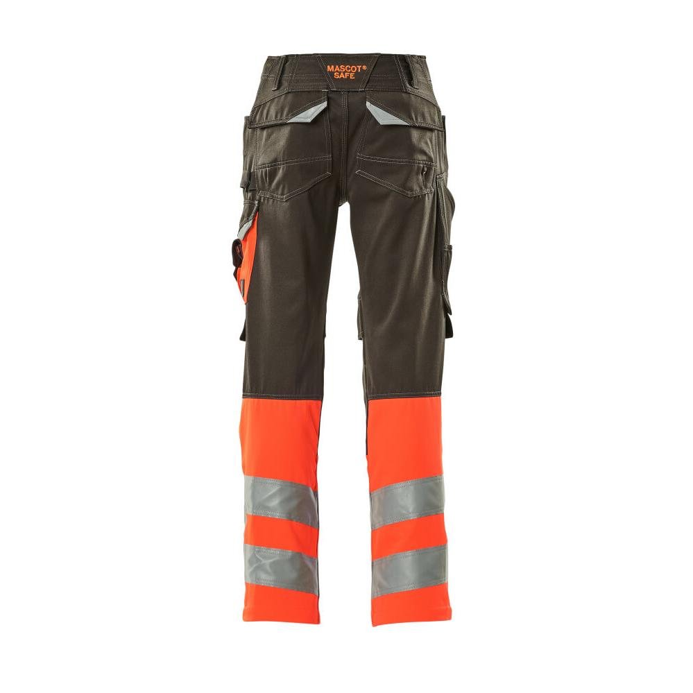 MASCOT® Leeds trousers, dark anthracite/hi-vis red