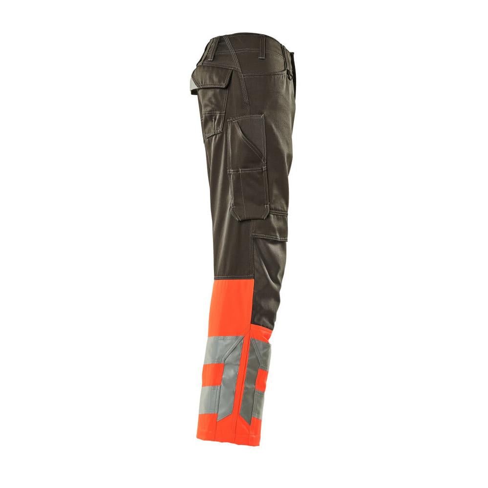 MASCOT® Leeds trousers, dark anthracite/hi-vis red