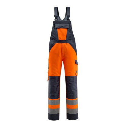 MASCOT® Gosford dungarees, hi-vis orange/black-blue