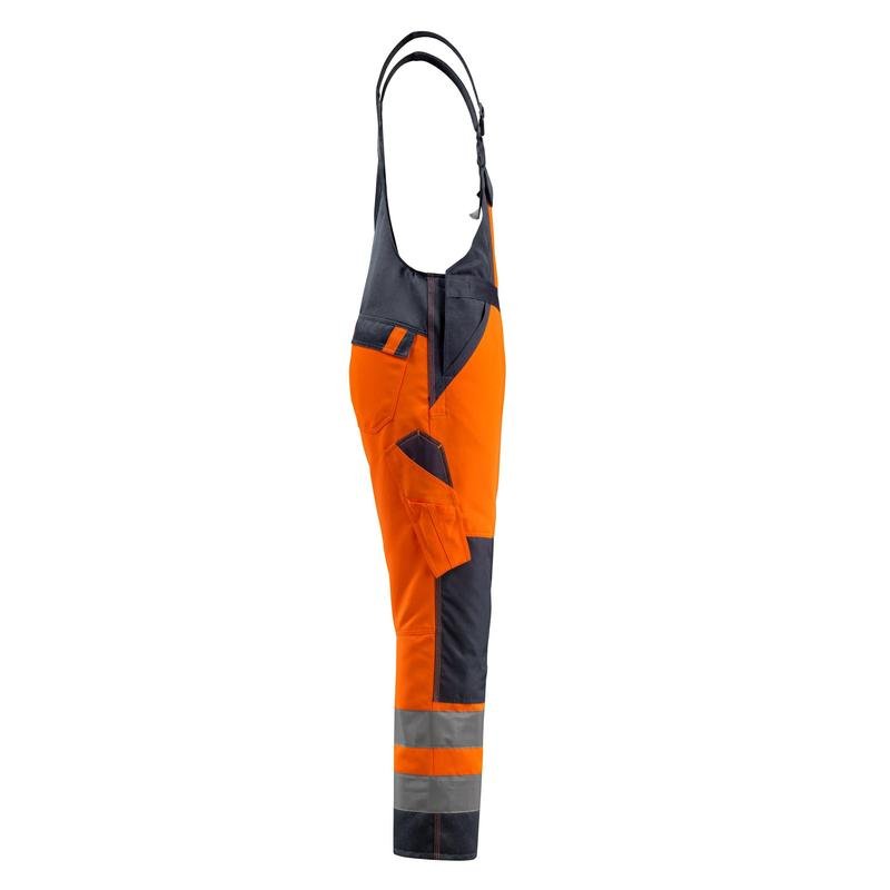 MASCOT® Gosford dungarees, hi-vis orange/black-blue