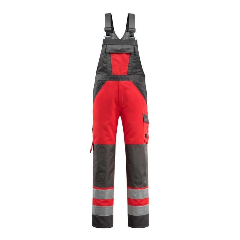 MASCOT® Gosford dungarees, hi-vis red/dark anthracite