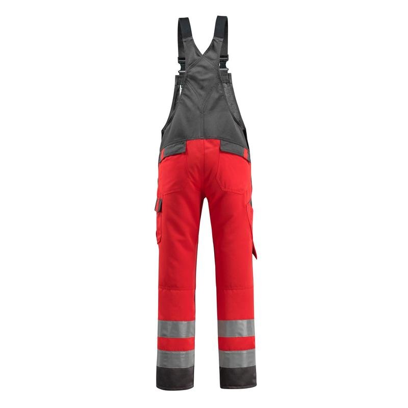 MASCOT® Gosford dungarees, hi-vis red/dark anthracite