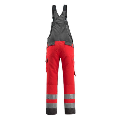 MASCOT® Gosford dungarees, hi-vis red/dark anthracite