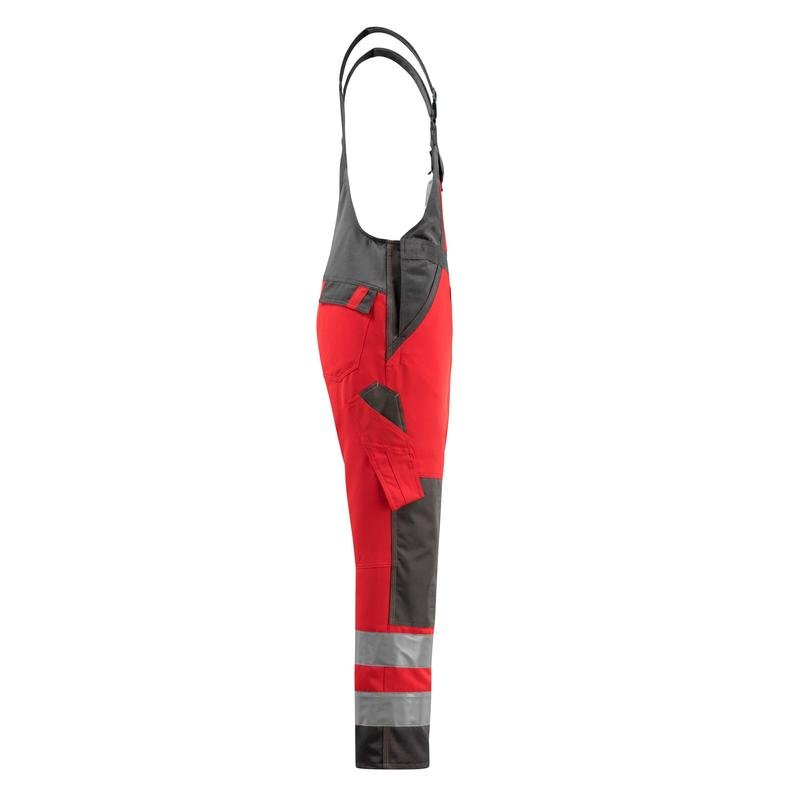 MASCOT® Gosford dungarees, hi-vis red/dark anthracite