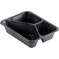 Die Duni GmbH PP-Schale Caterline 3 Schwarz PP 227x178 ist ein schwarzes Speisetablett mit drei Fächern, ideal zum Servieren verschiedener Speisen in der Gastronomie und im Catering.