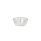 The Starpak 100 dressing bowls are transparent, round PS bowls (50 ml, Ø 6.7 cm × 2.7 cm), depicted from a slightly elevated angle on a plain white background – ideal for use in the catering industry. Pack of 100 pieces in foil.