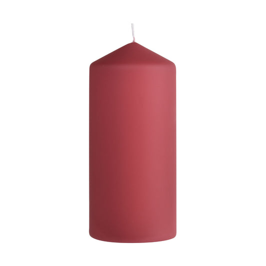 Die Duni GmbH Stumpenkerzen (150 x 70 mm) ist eine rote, zylindrische Kerze mit weißem Docht, die eine Brenndauer von ca. 50h hat und auf einem schlichten weißen Hintergrund abgebildet ist.