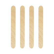 Four PAPSTAR wooden drink stirrers (15 cm) for Caipirinha cocktails are arranged vertically side by side on a white background.