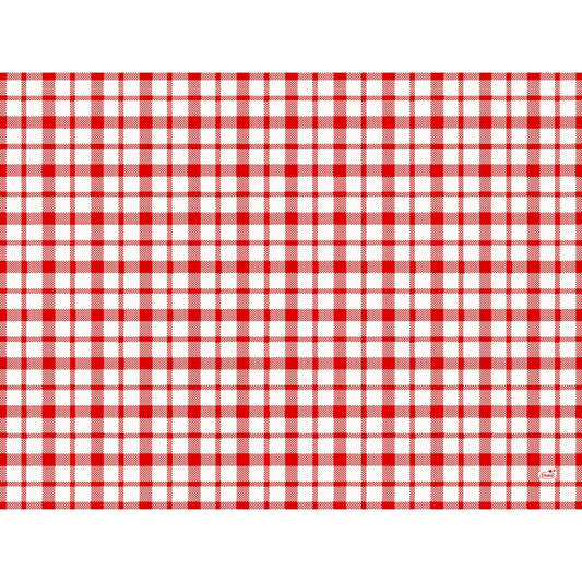 Papier-Tischsets 30 x 40 cm Giovanni von Duni GmbH (Packung à 250 Stück) im rot-weißen Gingham-Karo, ideal für Gastronomie-Tischdekoration - mit gleichmäßigen Linien und nahtlosem Karomuster.