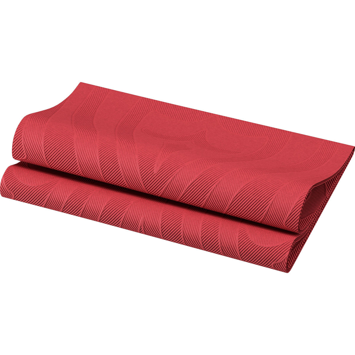 Die Elegance-Servietten 40 x 40 cm 1/4 Falz in Lily bordeaux von Duni GmbH kommen im 40er-Pack und bieten ein stilvolles, strukturiertes Design für den vielseitigen Einsatz.