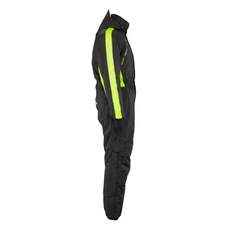 Overall with knee pockets, light weight winter combination, black/hi-vis yellow