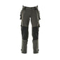 Trousers with hanging pockets, stretch trousers, dark anthracite