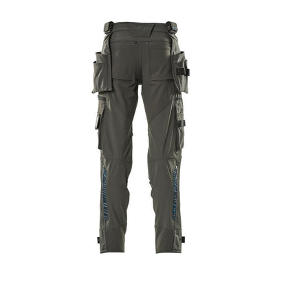 Trousers with hanging pockets, stretch trousers, dark anthracite