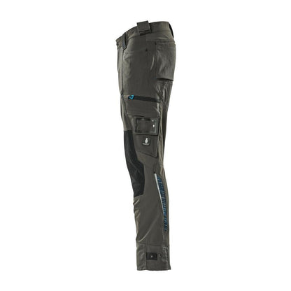 Trousers with knee pockets made of Dyneema, stretch trousers, dark anthracite