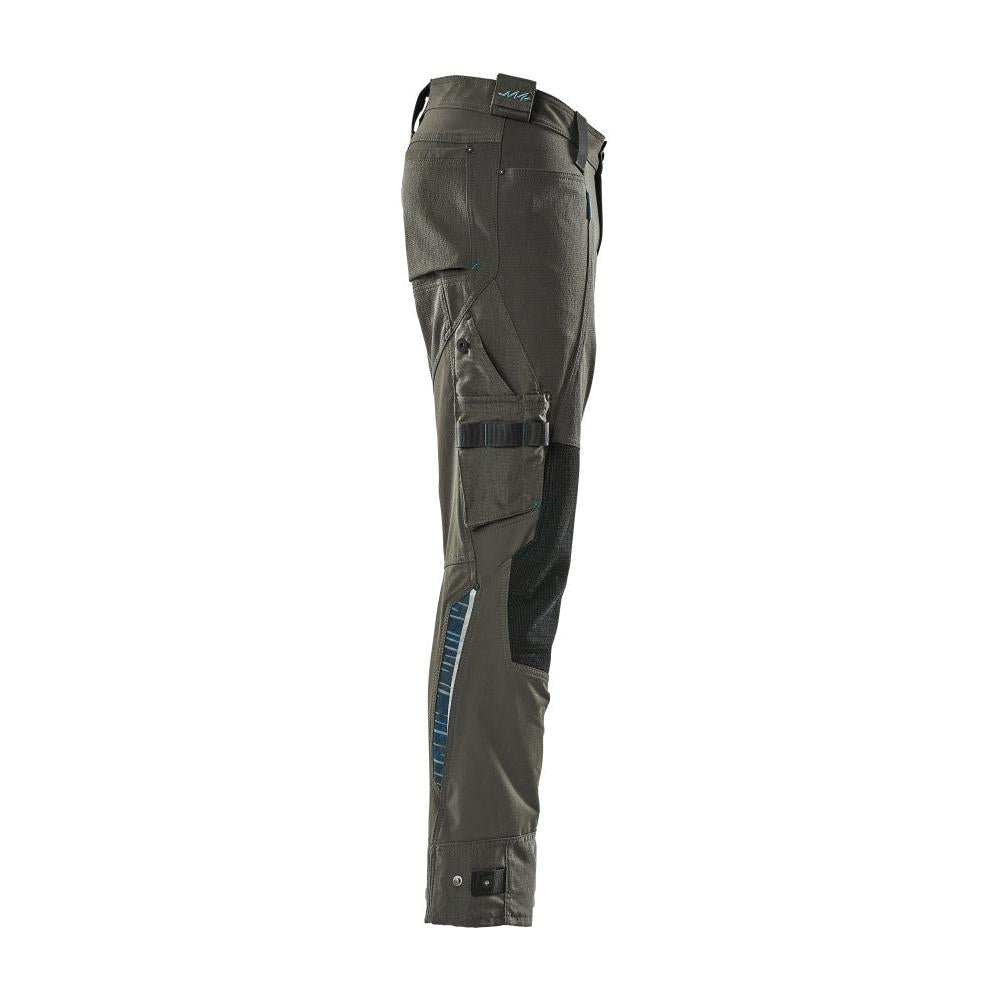 Trousers with knee pockets made of Dyneema, stretch trousers, dark anthracite