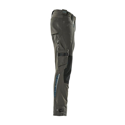 Trousers with knee pockets made of Dyneema, stretch trousers, dark anthracite