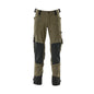 Pants with knee pockets made of Dyneema, stretch pants, moss green