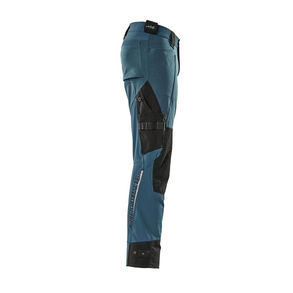 Pants with knee pockets made of Dyneema, stretch pants, dark petroleum