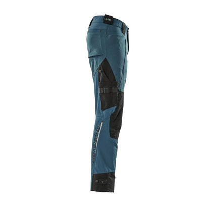 Pants with knee pockets made of Dyneema, stretch pants, dark petroleum