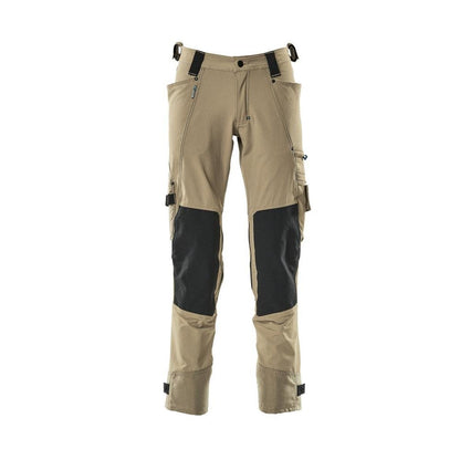 Pants with knee pockets made of Dyneema, stretch pants, light khaki