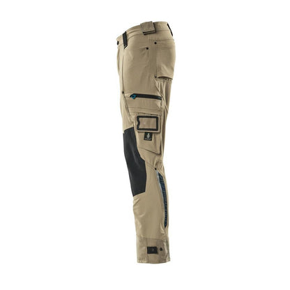 Pants with knee pockets made of Dyneema, stretch pants, light khaki