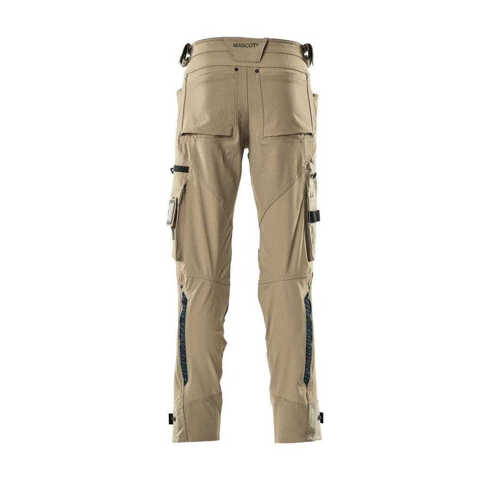 Pants with knee pockets made of Dyneema, stretch pants, light khaki