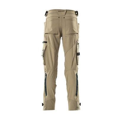Pants with knee pockets made of Dyneema, stretch pants, light khaki