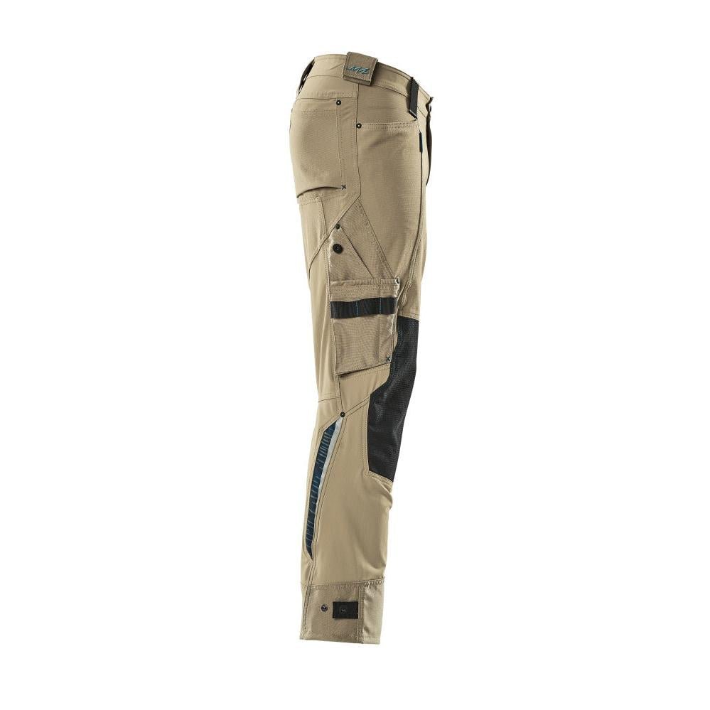Pants with knee pockets made of Dyneema, stretch pants, light khaki