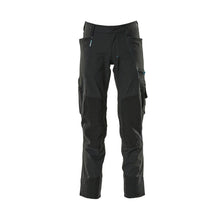 Trousers with knee pockets, stretch, lightweight trousers, black