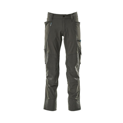 Trousers with knee pockets, stretch, light trousers, dark anthracite