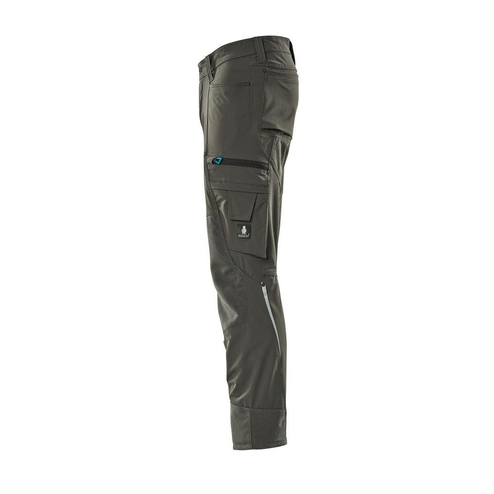 Trousers with knee pockets, stretch, light trousers, dark anthracite