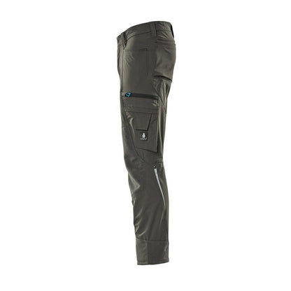 Trousers with knee pockets, stretch, light trousers, dark anthracite