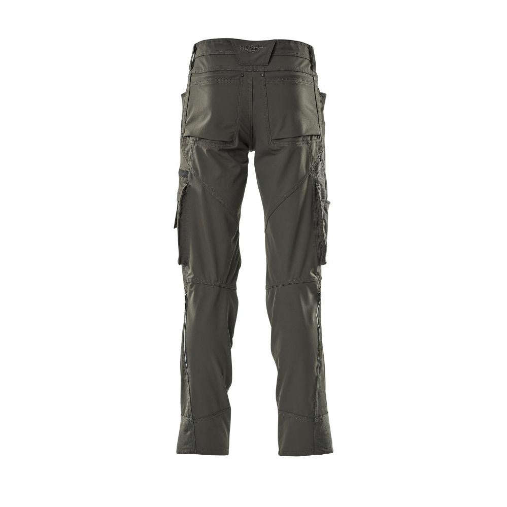 Trousers with knee pockets, stretch, light trousers, dark anthracite