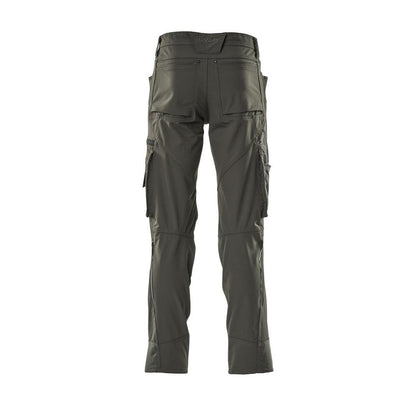 Trousers with knee pockets, stretch, light trousers, dark anthracite