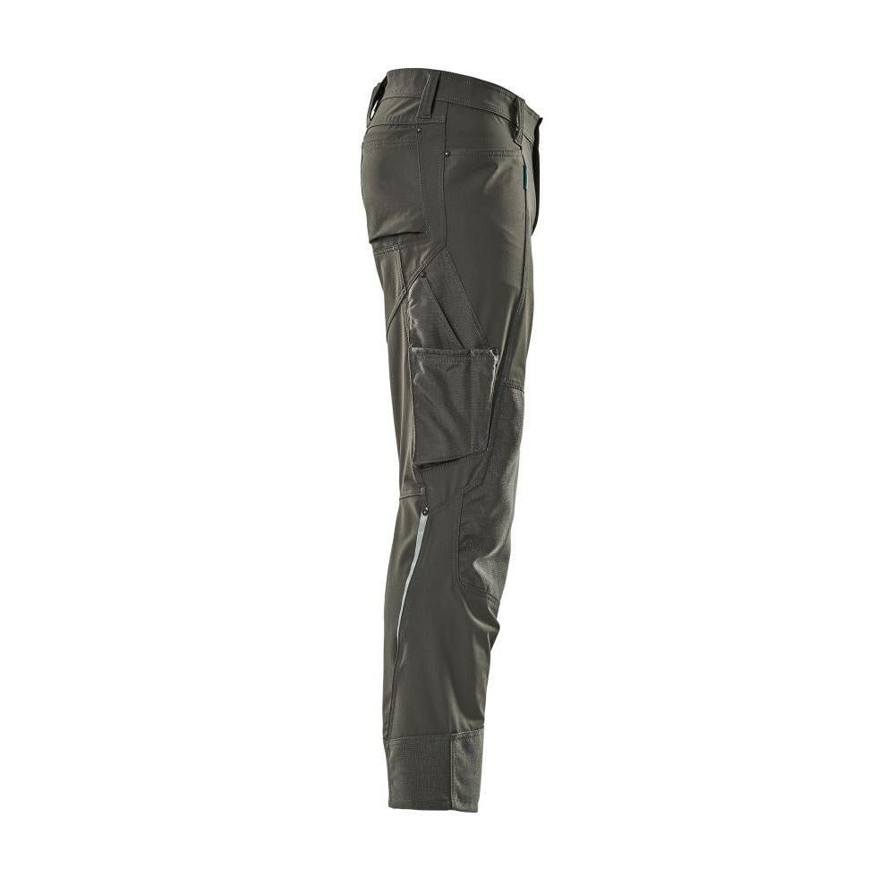 Trousers with knee pockets, stretch, light trousers, dark anthracite