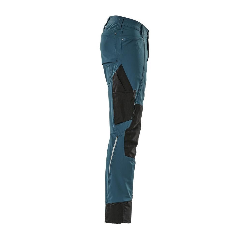 Trousers with knee pockets, stretch, light trousers, dark petroleum