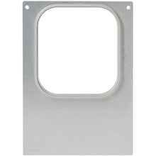 Die Kassette DF10/20 der Duni GmbH ist ein quadratischer Metallrahmen mit abgerundeten Kanten, befestigt an einer glatten rechteckigen Platte mit zwei Löchern - ideal für die Lebensmittellagerung und kompatibel mit PP 1/6 GN Schalen 1000, 1600 ml.