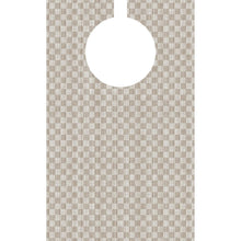 The Dunisoft Bib 40x65 cm - Grubben by Duni GmbH is a beige-white checkered bib with a large, round upper cut-out, making it ideal as an absorbent bib for care facilities. Pack of 50 pieces, high-quality and practical.