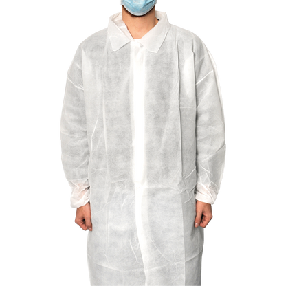 MaiMed-Coat V, visitor's coat made of fleece with 4 press studs, approx. 120cm