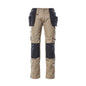 Trousers with hanging pockets, light weight trousers, light khaki/black