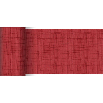 The Dunicel table runner 20 m x 15 cm from Duni GmbH, with its subtle red grid pattern, is perfect as a modern table decoration or runner, versatile in use.