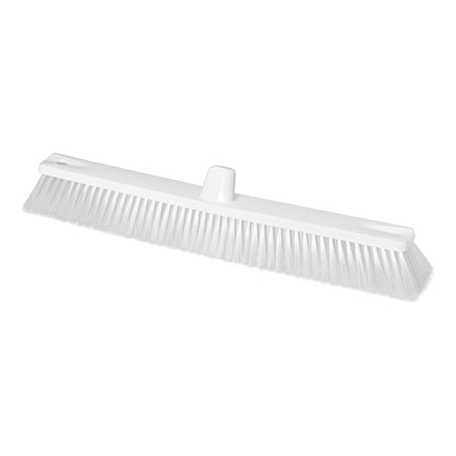 The Nölle Profi Brush HACCP large-area broom from Nölle Profi Brush Bürsten- & Pinseltechnik e.K. features a white head with 0.50 mm hard bristles and a central socket, ideal for efficient floor cleaning in HACCP-regulated environments.
