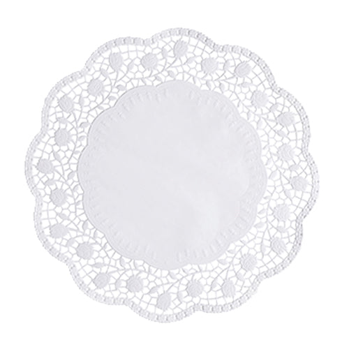 Die PAPSTAR 250 Tortenspitzen rund weiss der PAPSTAR GmbH sind runde, weiße Tortenspitzen mit fester Mitte und aufwendigem Spitzenrand – ideal, um Kuchen elegant zu präsentieren.