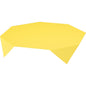 A Dunisilk MD tablecloth 84x84 cm Linnea yellow from Duni GmbH, high-quality decoration in a pack of 20, is spread out as stylish table decoration with distinctive corners on a white background.